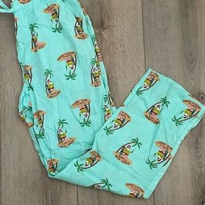 Santa on a beach flannel pajama pants sz L